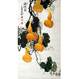 三尺国画葫芦《福禄图》