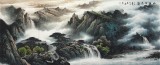 【已售】小八尺精品办公室沙发后山水《雨后百泉声》