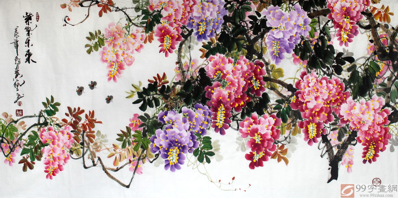 【黄艺花鸟画官网】黄艺葡萄画_黄艺葫芦画作品价格 - 99字画网