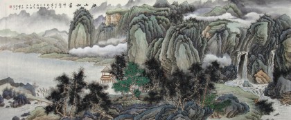 【已售】小八尺国画山水《江山如画》