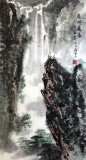 王凌云三尺山水作品《深山飞瀑》（微信询价）