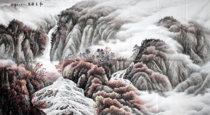 【已售】刘兴全六尺写意山水画《秋色胜览》