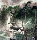 【已售】客厅装饰精品斗方山水画