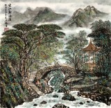 山水画 山水畫-八方聚財風水油畫3084 旺財金山寶庫招財引貴如日中天元