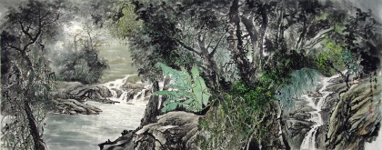 【已售】小八尺国画山水《林泉清音》