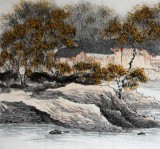 【已售】杨铭昌四尺国画山水《秋韵》