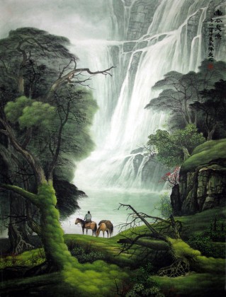 精品山水画《幽谷泉鸣》