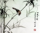 【已售】何华贤精品三尺写意竹《竹报平安》