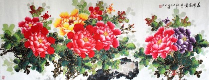 【已售】六尺国画牡丹《花开富贵》
