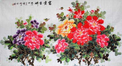 【已售】六尺牡丹图《富贵吉祥》