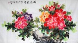 【已售】六尺国画牡丹《国色天香》