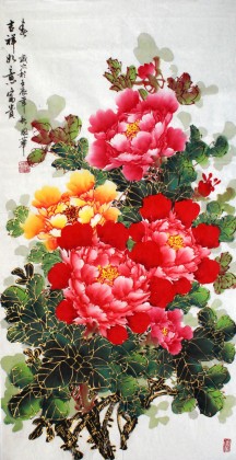 【已售】三尺牡丹国画《吉祥如意富贵春》