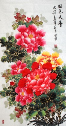 【已售】三尺国画牡丹《国色天香》