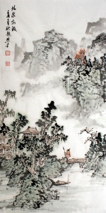 【已售】庾超然三尺山水国画《林泉高致》