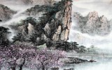 【已售】王凌云四尺山水国画《桃花江畔》