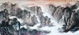 【已售】实力派画家王凌云六尺山水画《黄山晨晖》