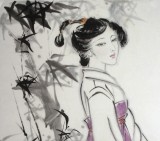 GS李立辰四尺三开古代仕女图（询价）