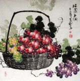 【已售】家居四尺斗方风水画《珠圆玉润》