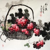 【已售】四尺斗方餐厅葡萄图《秋之韵》