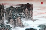 【已售】王凌云六尺山水作品《泰山旭日》