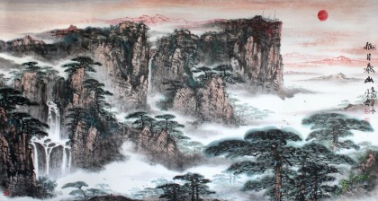 【已售】王凌云六尺山水作品《泰山旭日》