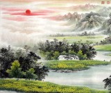 【已售】客厅四尺聚宝盆聚财山水画《家在画图中》