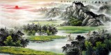 【已售】客厅四尺聚宝盆聚财山水画《家在画图中》