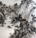 【已售】名家刘金河四尺山水作品《晴明无雨色入云》