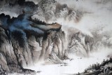 QA郑旺三六尺山水画《川江云岭尽朝晖》