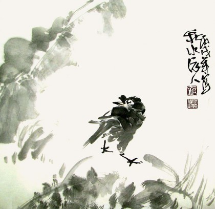 【已售】广西画院副院长谢韵南小品《秋水依人》