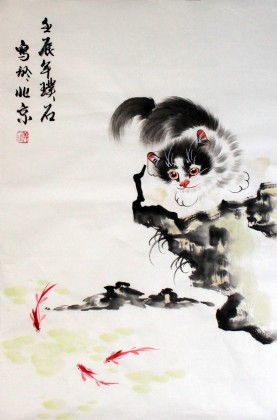 四尺三开猫趣图
