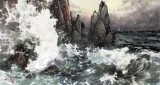 【已售】朝鲜一级画家 朴京敏《浪淘沙》