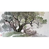 【已售】朝鲜一级艺术家 李明《春天的月夜》