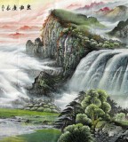 【已售】办公室装饰大八尺大气山水《泉源广长》