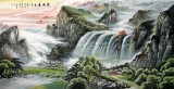 【已售】办公室装饰大八尺大气山水《泉源广长》