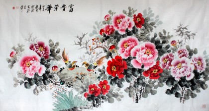 【已售】王宝钦六尺精品牡丹图《富贵荣华》(询价）