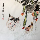【已售】家里走廊挂画四尺斗方猫趣