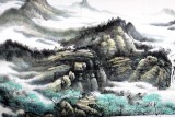【已售】河南美协徐来选六尺山水画《点染朱墨写春山》
