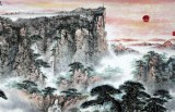 SK王凌云四尺山水国画泰山《旭日东升》