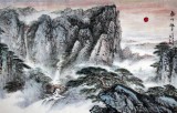 SK著名画家王凌云六尺山水《泰山旭日》