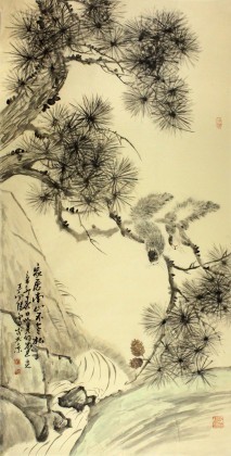 著名画家王向阳四尺作品《家居南山不老松》(询价)