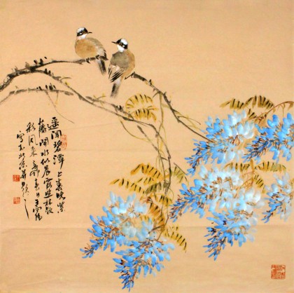 【已售】著名画家王向阳四尺斗方作品《紫藤》(询价)