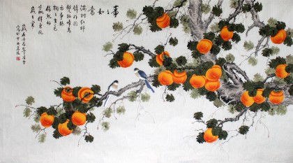 【已售】凌雪六尺花鸟画《事事如意》