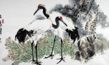 【已售】王向阳 四尺作品《松鹤同寿》 当代著名画家