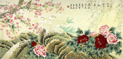 【已售】凌雪四尺精品工笔牡丹《富贵和平》