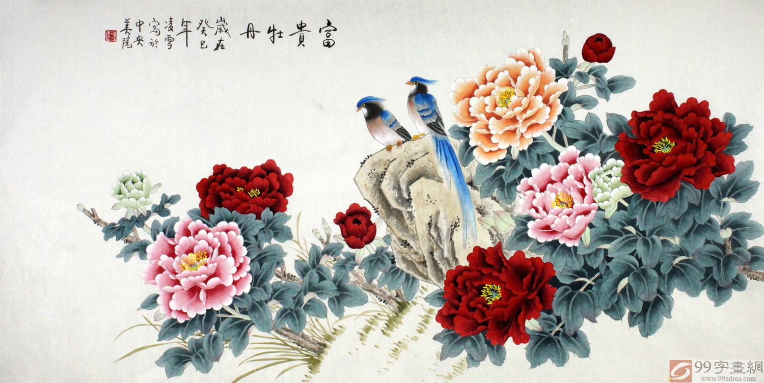 工笔牡丹图片大全高清,花卉工笔画大图,100幅牡丹图片_大山谷图库
