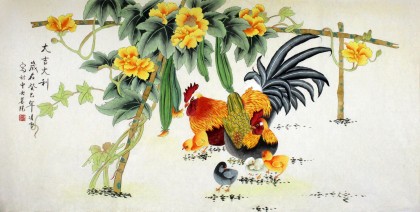 【已售】凌雪四尺工笔吉祥画《大吉大利》