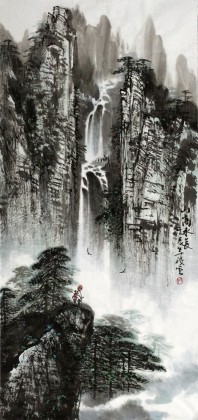 【已售】著名画家王凌云三尺山水《山高水长》(询价)