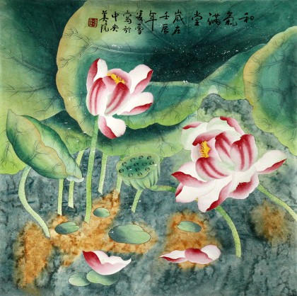 【已售】北京美协凌雪四尺斗方《和气满堂》