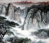 【已售】著名画家王凌云小八尺山水《旭日东升》